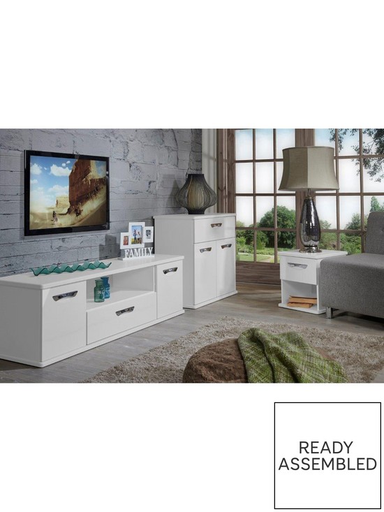 stillFront image of swift-neptune-ready-assembled-high-gloss-large-sideboard-white