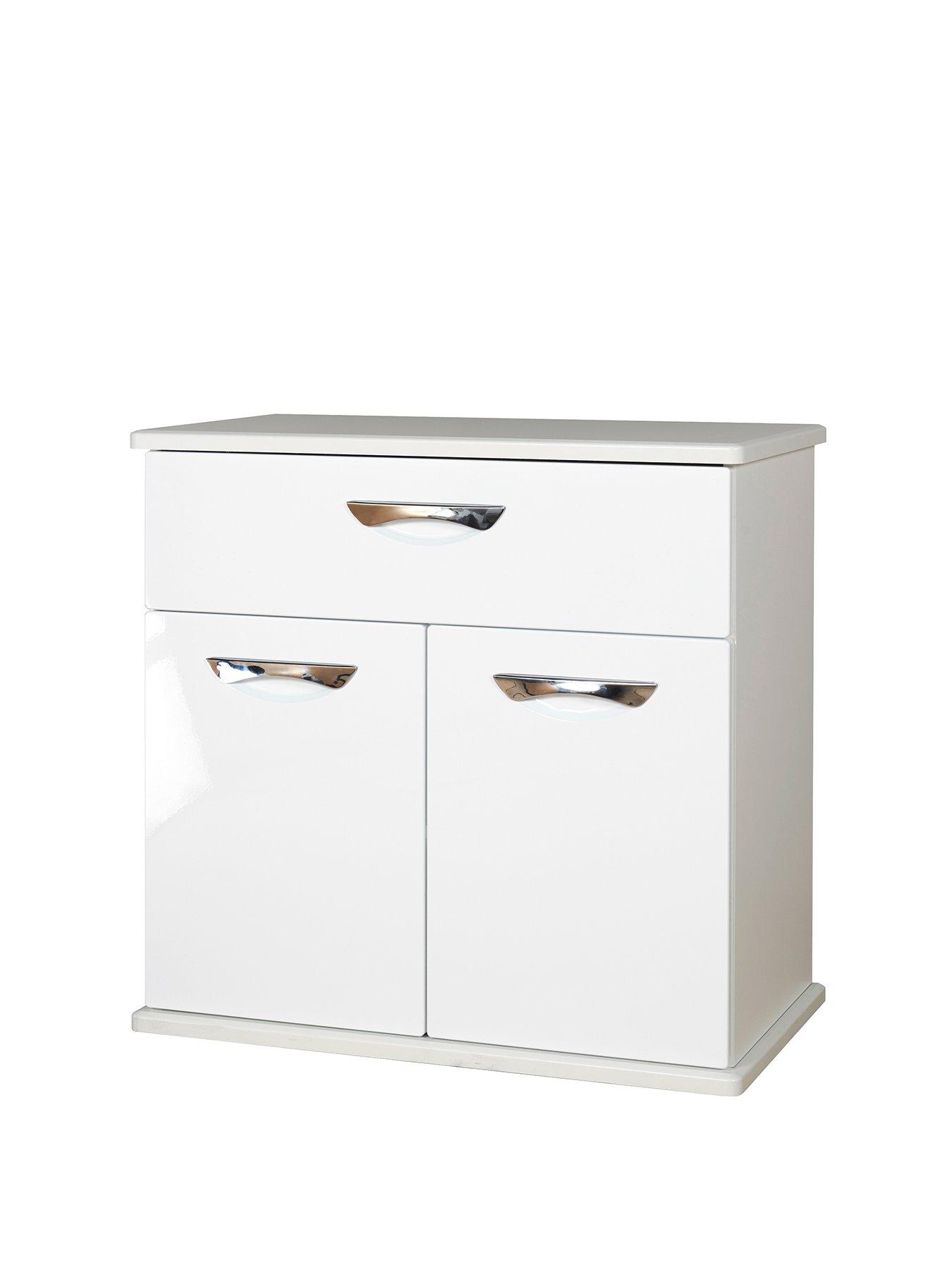 SWIFT Neptune Ready Assembled High Gloss Compact Sideboard White