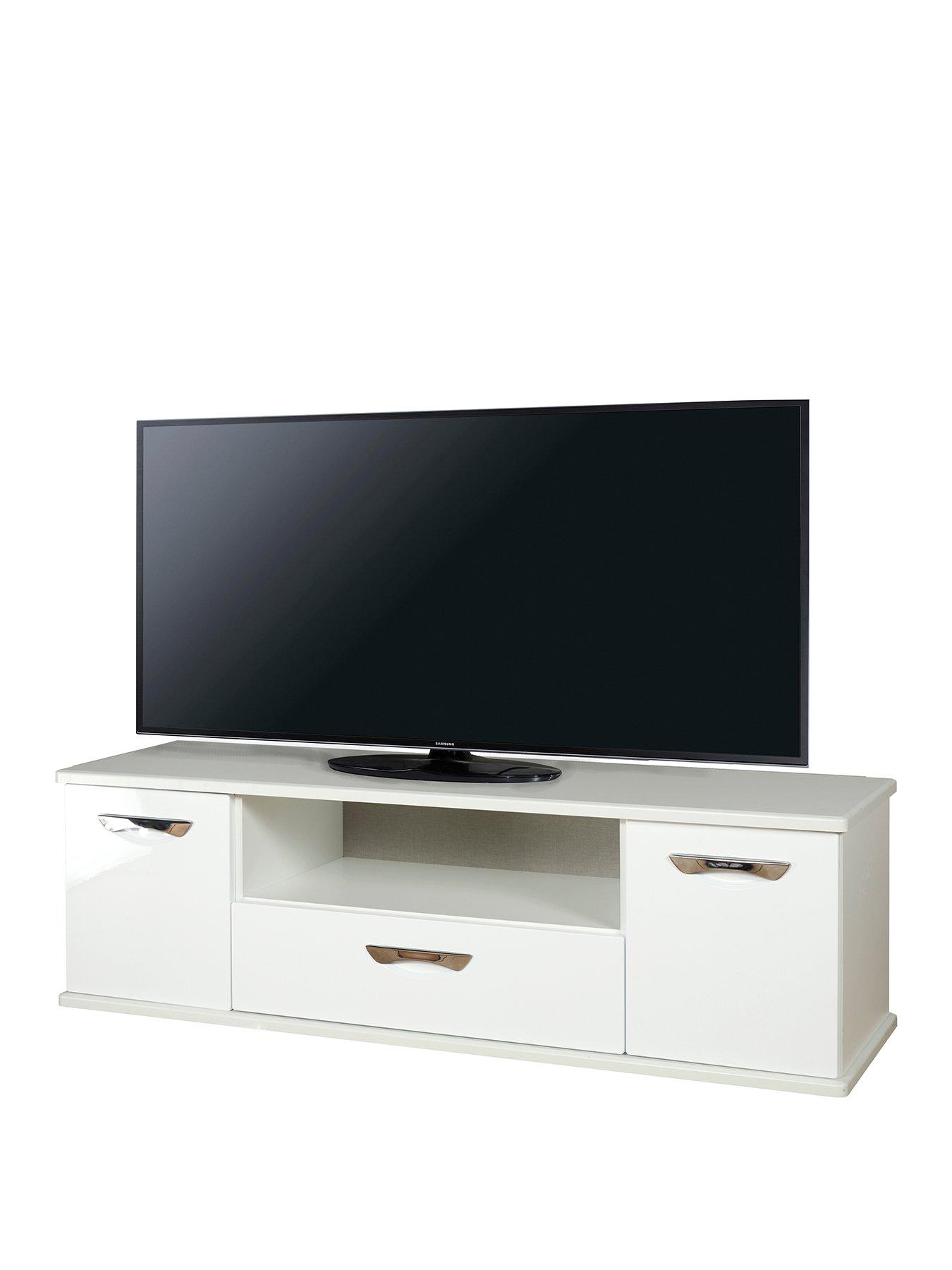 Ready assembled white high gloss tv units hotsell