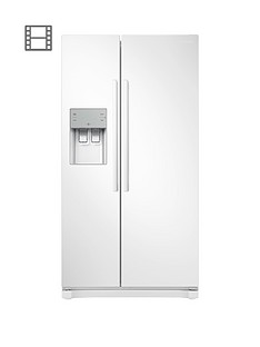 Samsung RS50N3513WW/EU America Style Frost-Free Fridge Freezer with Plumbed Water, Ice Dispenser - White