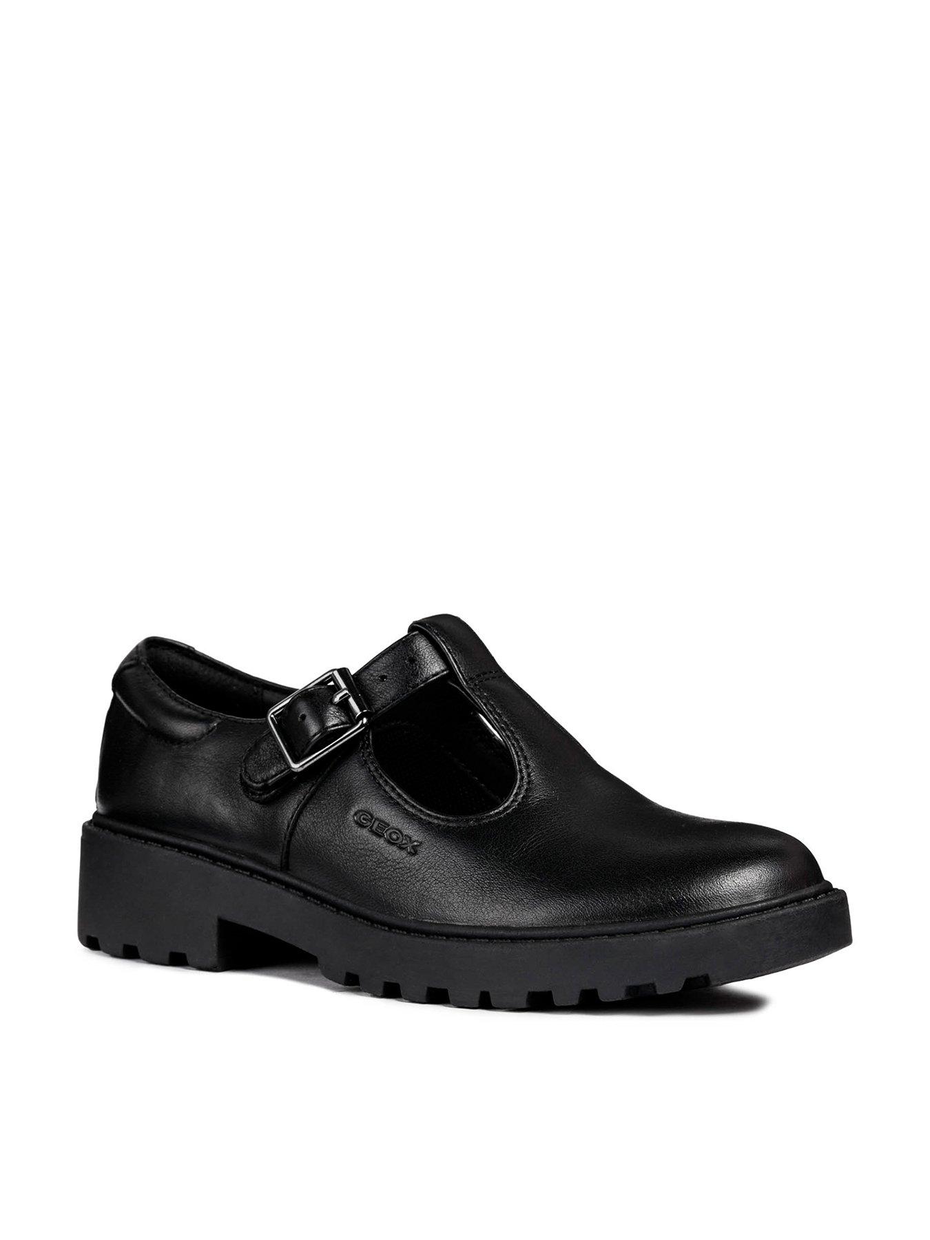 undefined Casey Leather T-bar School Shoes - Black