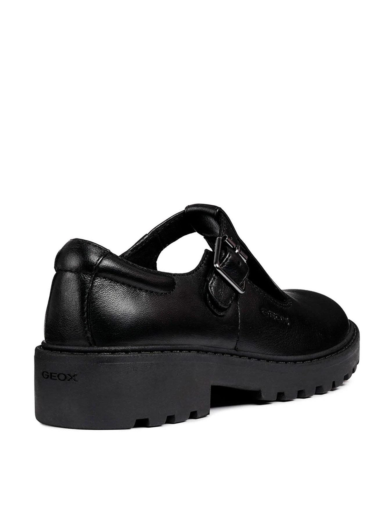 cuenco déficit roto Geox Casey Leather T-bar School Shoes - Black | very.co.uk