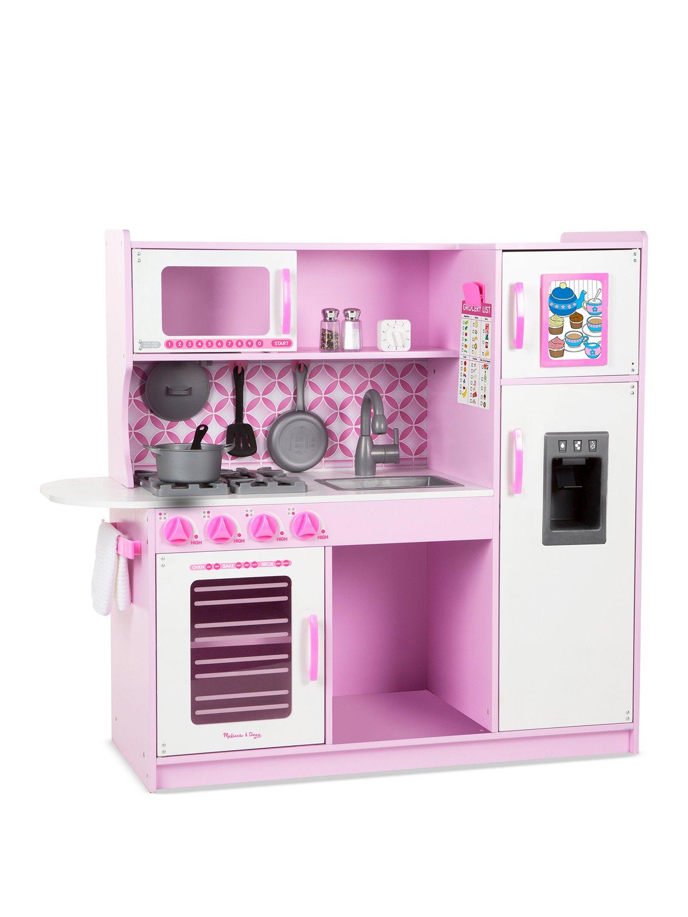 pink toy wooden kitchen