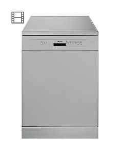 Smeg DF612SVE 60cm Wide, Freestanding, Full Size, 12-Place Setting Dishwasher - Silver