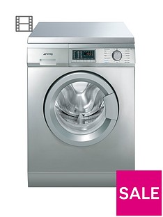 Smeg WDF147X 7kg Wash/4kg Dry, 1400 Spin Freestanding Washer Dryer - Stainless Steel