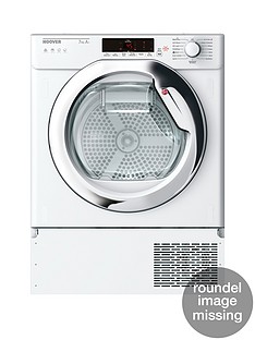 Hoover HTDBW H7A1TCE Integrated 7kg Load, Aquavision, Heat Pump, One-Fi Extra Tumble Dryer with Optional Installation - White