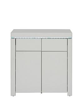 Product photograph of Very Home Atlantic High Gloss Compact Sideboard - Grey from very.co.uk