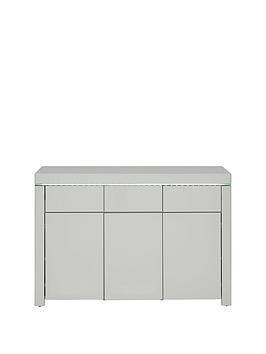 Product photograph of Very Home Atlantic High Gloss Large Sideboard With Led Light - Grey from very.co.uk