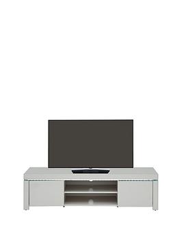 Product photograph of Very Home Atlantic High Gloss Tv Unit With Led Lights - Grey - Fits Up To 60 Inch Tv from very.co.uk