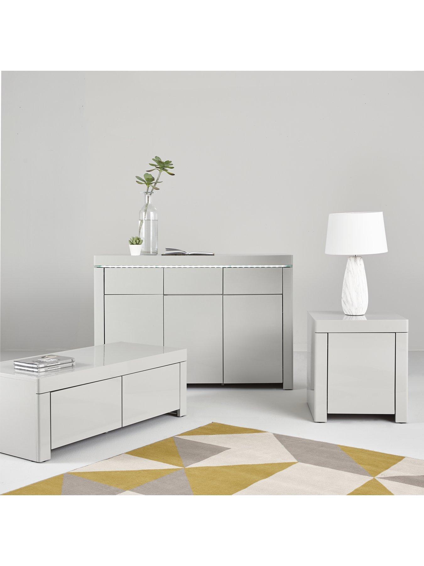 Very Home Atlantic High Gloss TV Unit with LED Lights Grey fits up