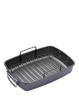 Product photograph of Masterclass Large Non-stick Roasting Tray With Rack from very.co.uk