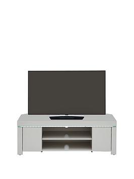 Atlantic High Gloss Corner Tv Unit With Led Light - Grey - Fits Up To 50 Inch Tv