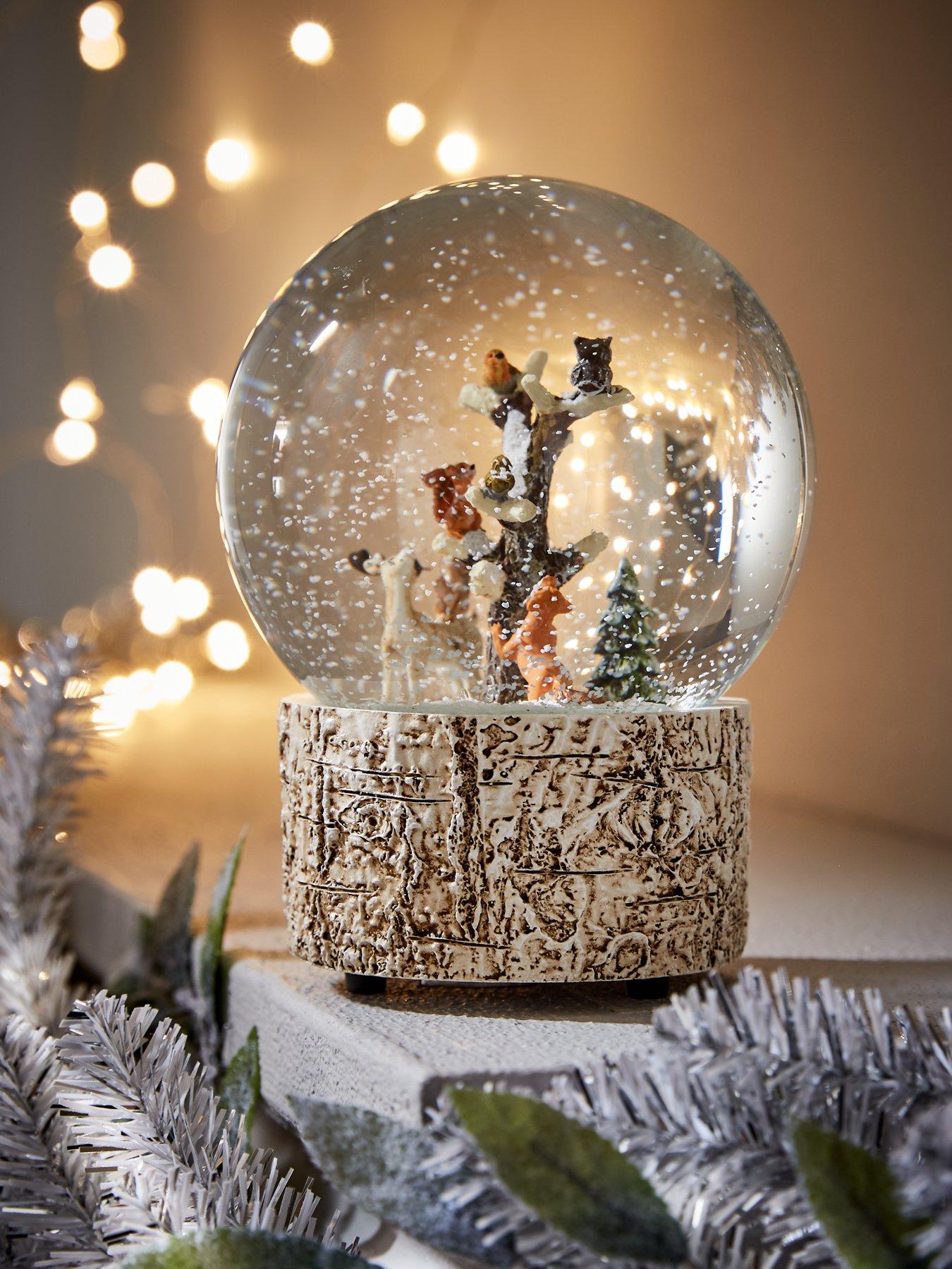 Gisela Graham Woodland Animals Musical Snow Globe Christmas