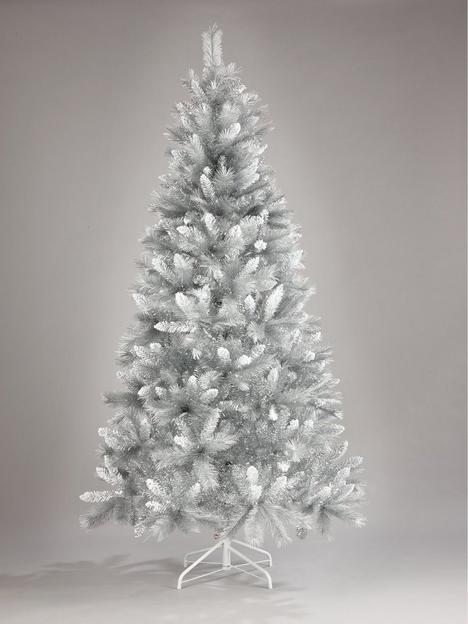 very-home-7ftnbspsilver-grey-sparkle-christmas-tree-with-frosted-tips