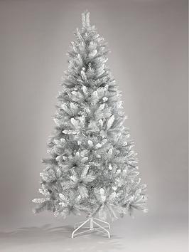 Product photograph of Very Home 7ft Silver Grey Sparkle Christmas Tree With Frosted Tips from very.co.uk