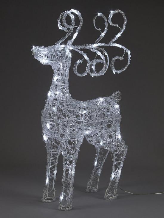 stillFront image of very-home-spun-acrylic-light-up-standing-reindeer-outdoor-christmas-decoration