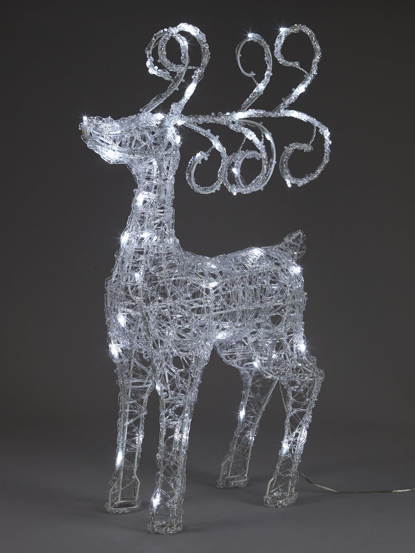 Image 2 of 5 of Very Home Spun Acrylic Light Up Standing Reindeer Outdoor Christmas Decoration