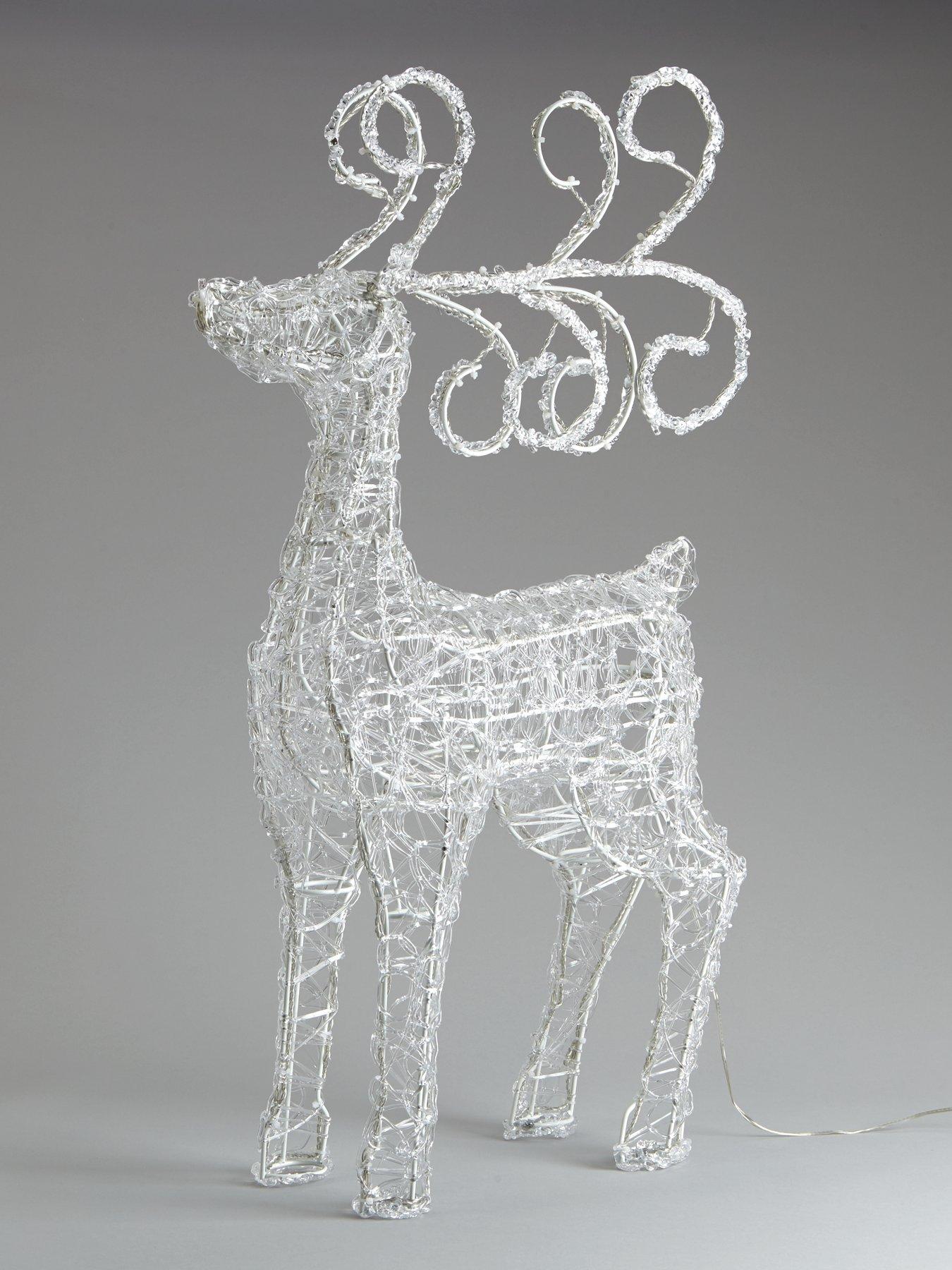 Image 3 of 5 of Very Home Spun Acrylic Light Up Standing Reindeer Outdoor Christmas Decoration