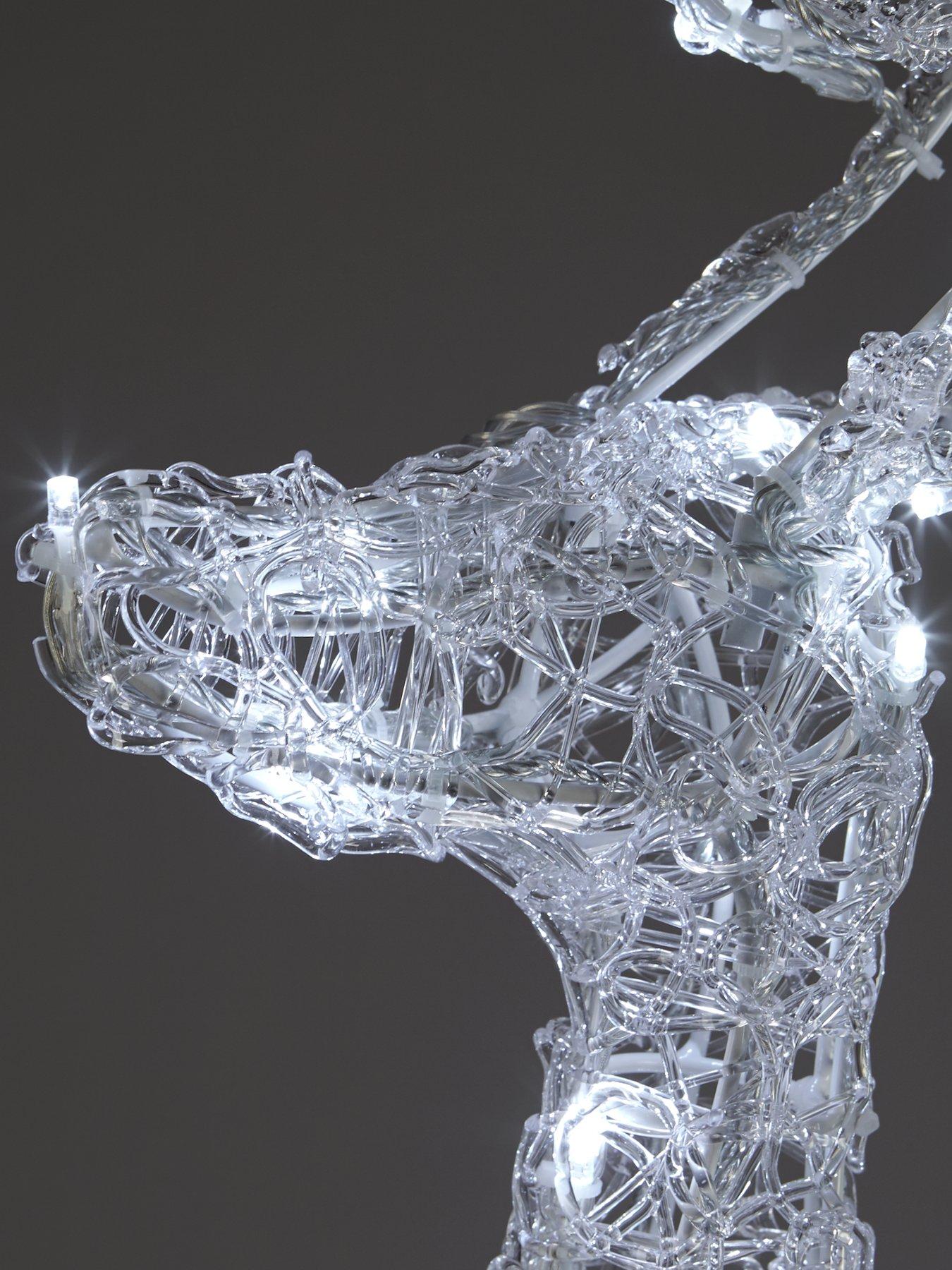 Image 5 of 5 of Very Home Spun Acrylic Light Up Standing Reindeer Outdoor Christmas Decoration