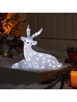 Product photograph of Very Home Spun Acrylic Light Up Reindeer With Antlers Outdoor Christmas Decoration from very.co.uk