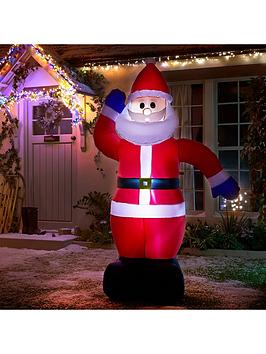 Product photograph of Inflatable Light Up Santa Outdoor Christmas Decoration from very.co.uk