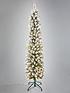  image of 6ft-flocked-emperor-pre-lit-pencil-christmas-tree