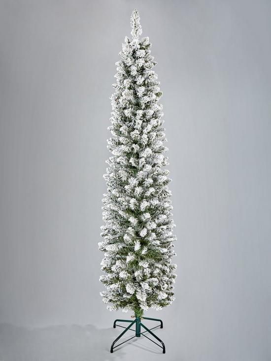 stillFront image of 6ft-flocked-emperor-pre-lit-pencil-christmas-tree