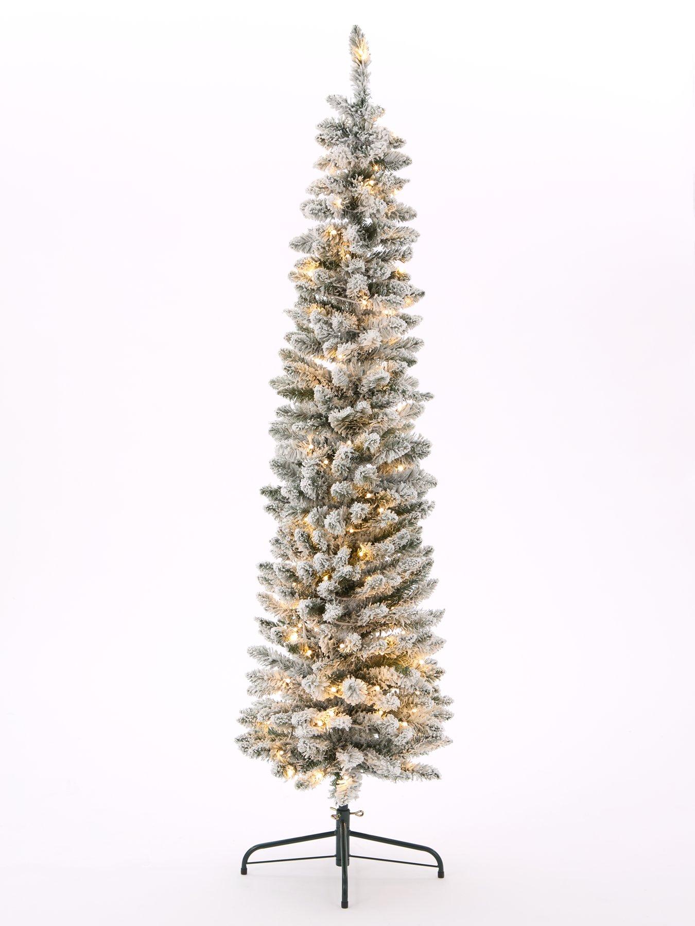 Image 2 of 4 of Very Home 6ft Flocked Emperor Pre Lit Pencil Christmas Tree