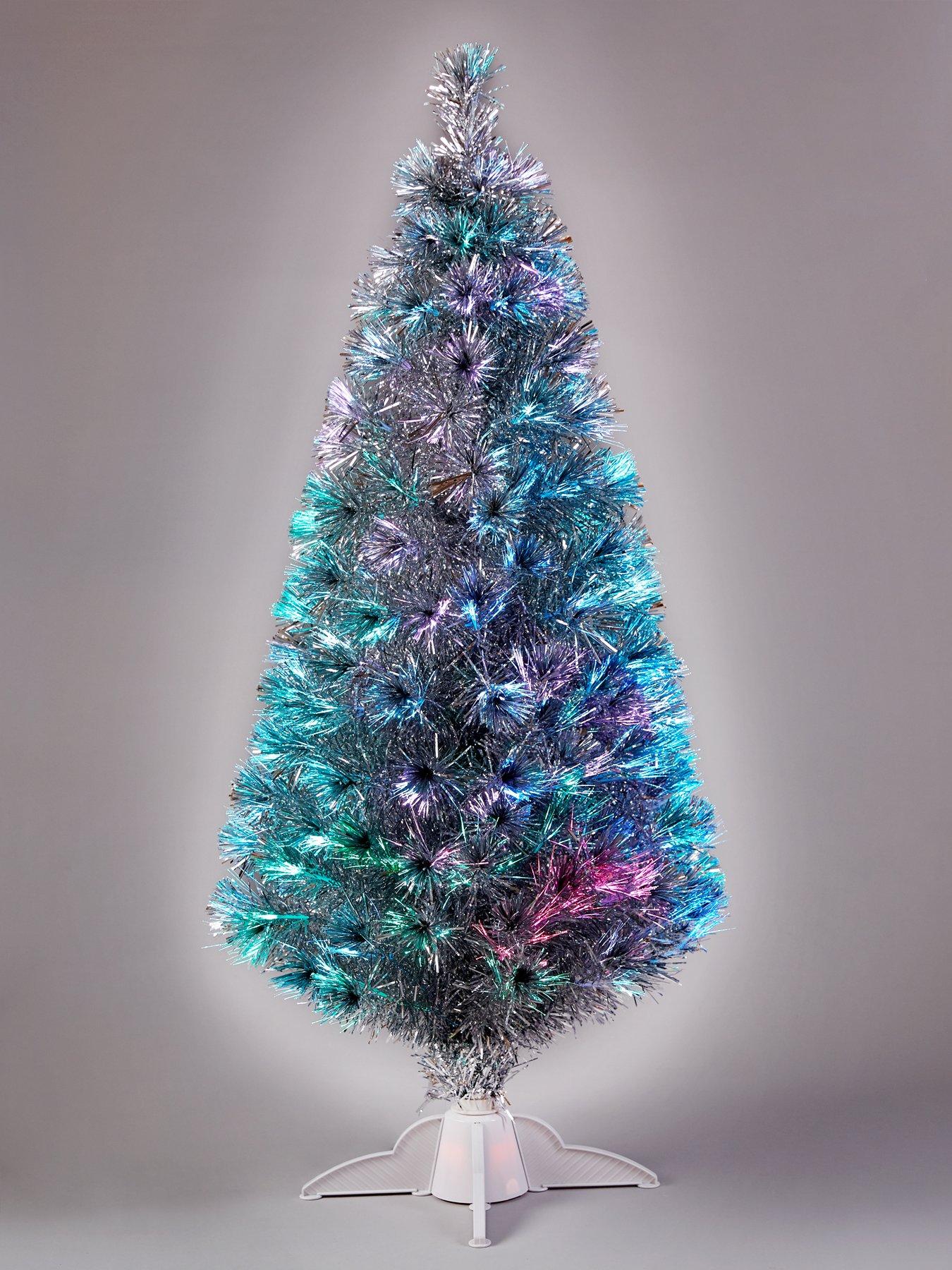 4ft Silver Fibre Optic Christmas Tree Very Co Uk