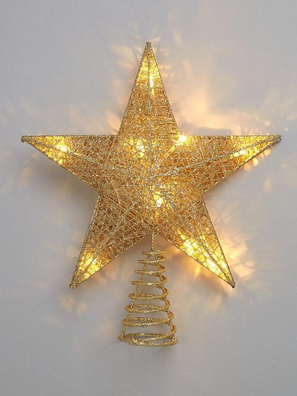 Silver A2Z Home Solutions Christmas Star Tree Topper with 10 LED lights 