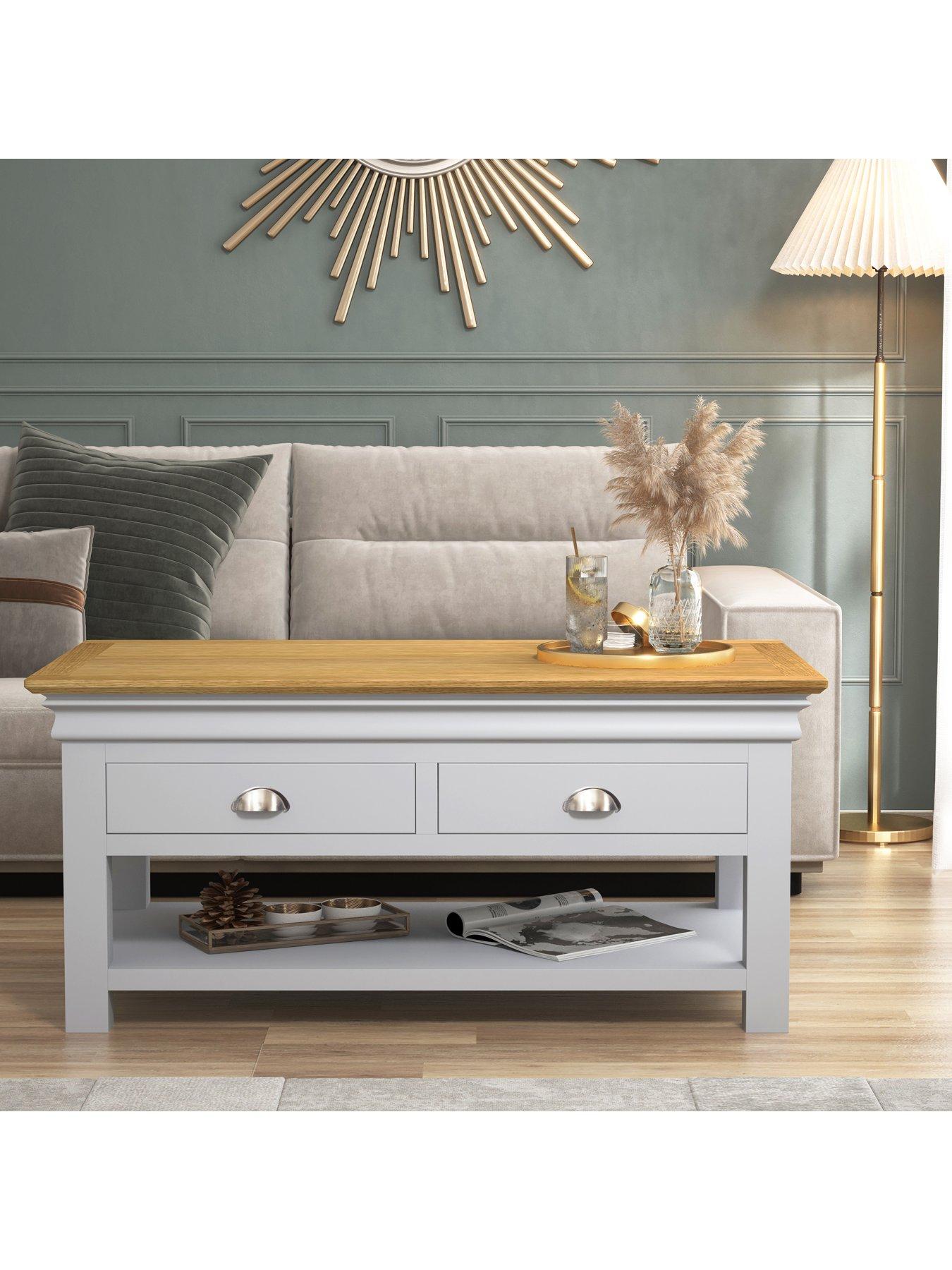 Grey chest deals coffee table