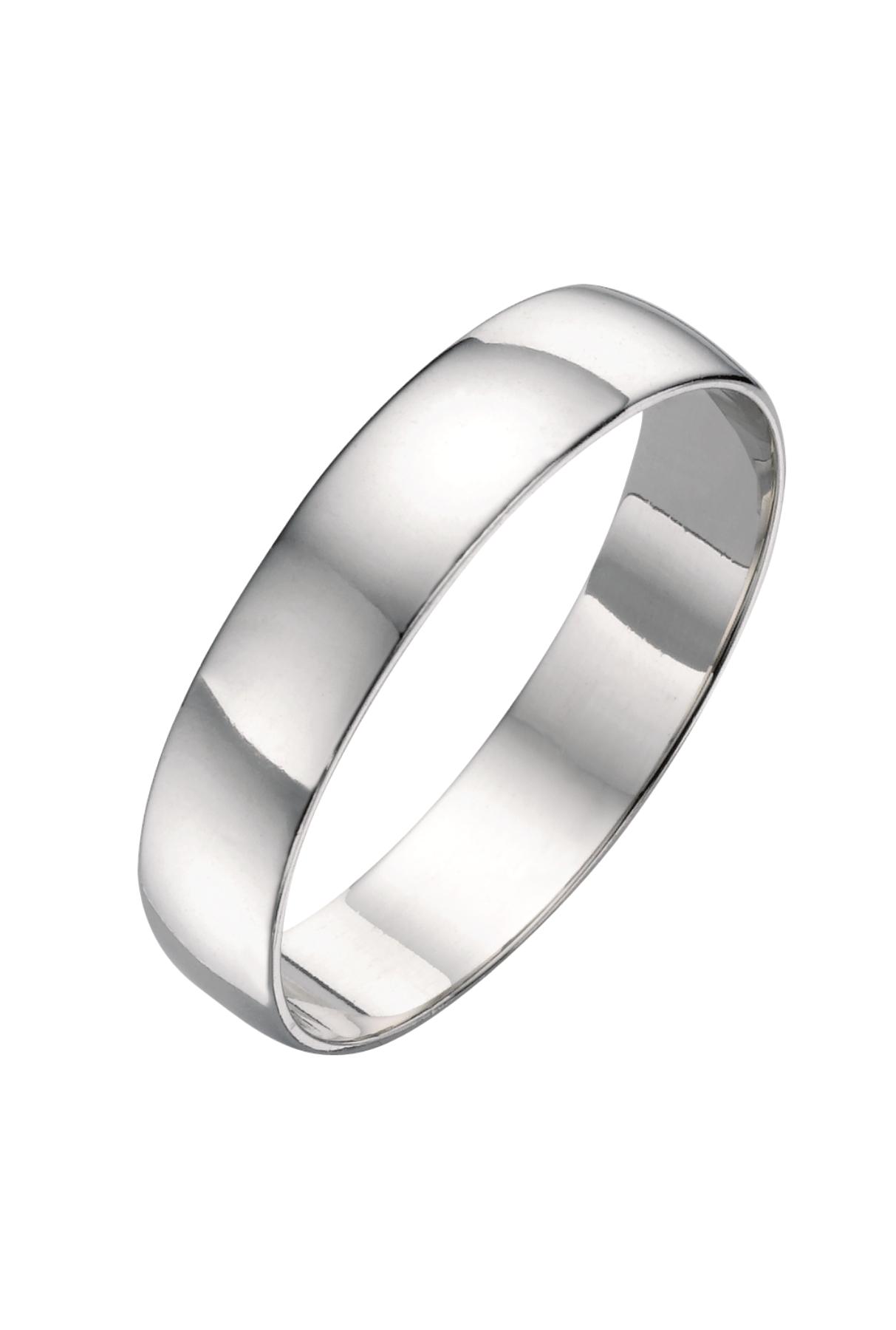 Product photograph of Love Gold 18ct White Gold D Shaped 5mm Wedding Band from very.co.uk