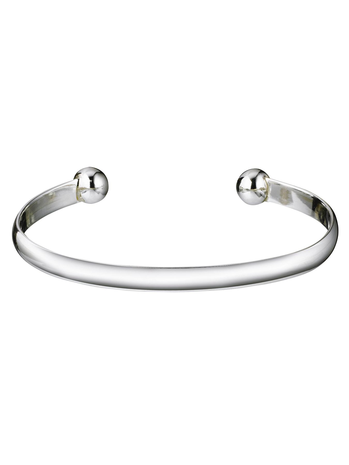 Product photograph of The Love Silver Collection Sterling Silver Mens Torque Bangle from very.co.uk