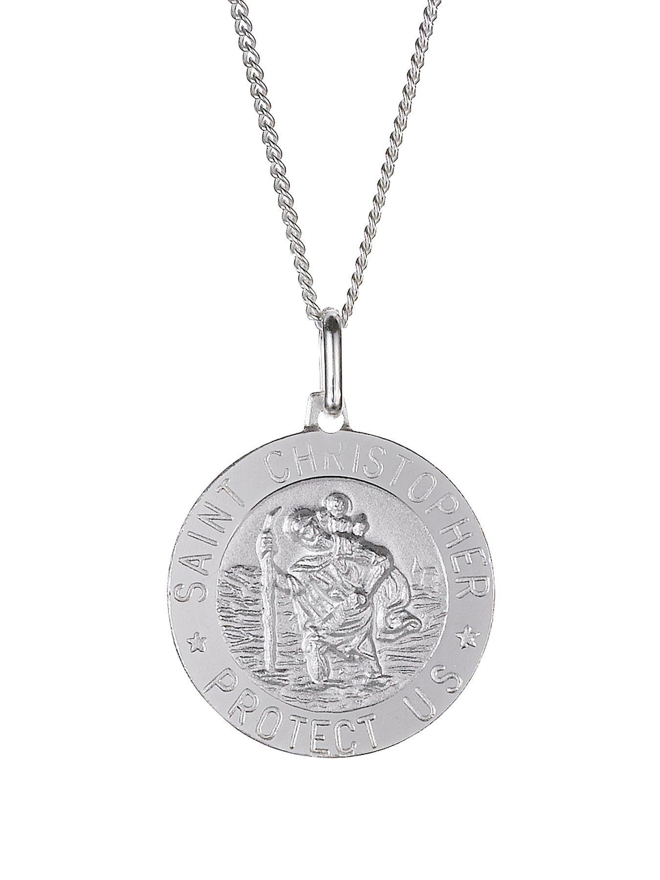 The Love Collection Sterling Silver St Christopher Pendant