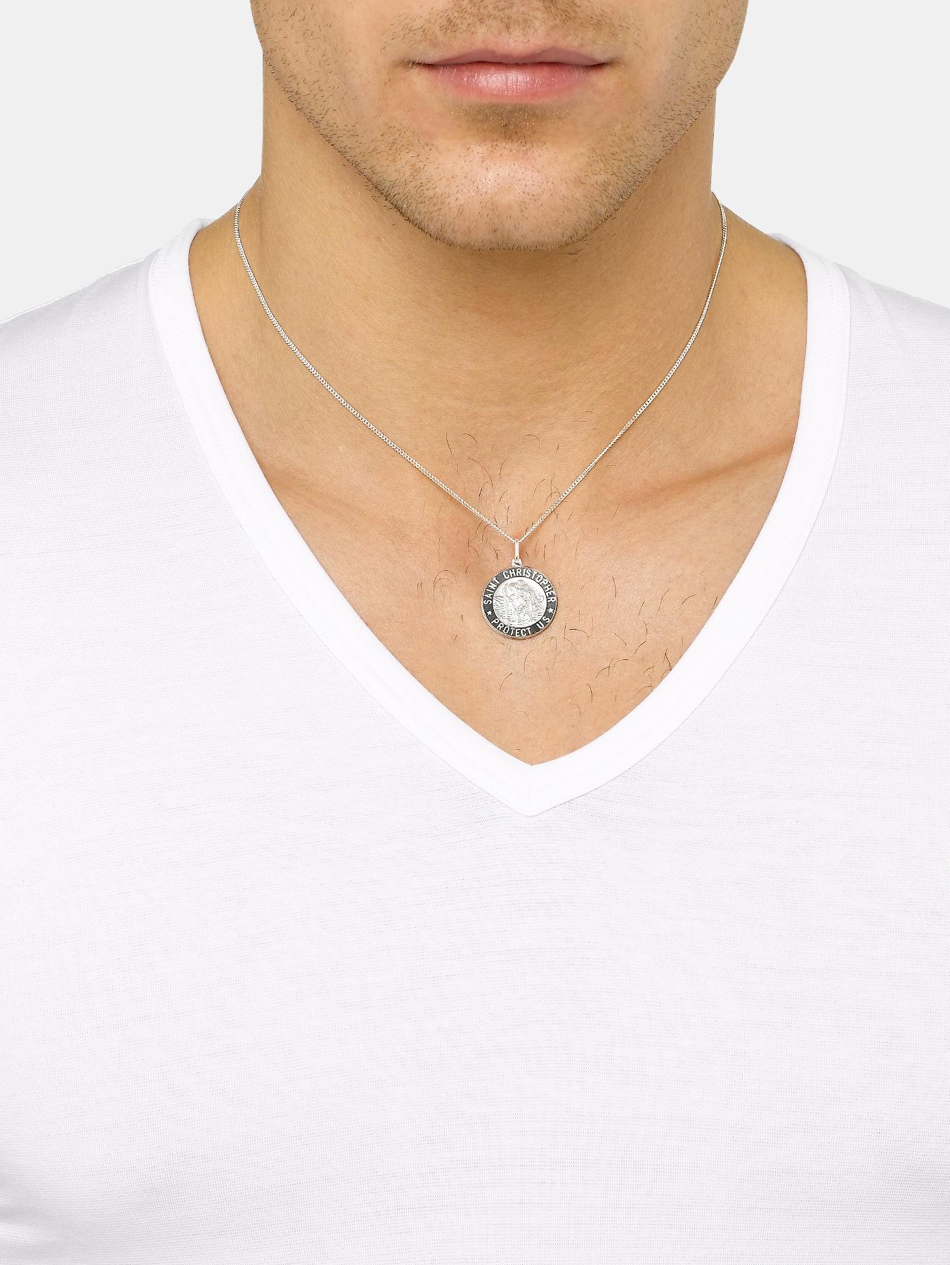 Mens silver hot sale st christopher