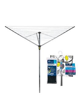 Product photograph of Minky Outdoor Rotary Airer With Accessories 35m 3 Arm from very.co.uk