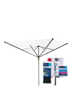 Product photograph of Minky Outdoor Rotary Airer With Accessories 50m 4 Arm from very.co.uk