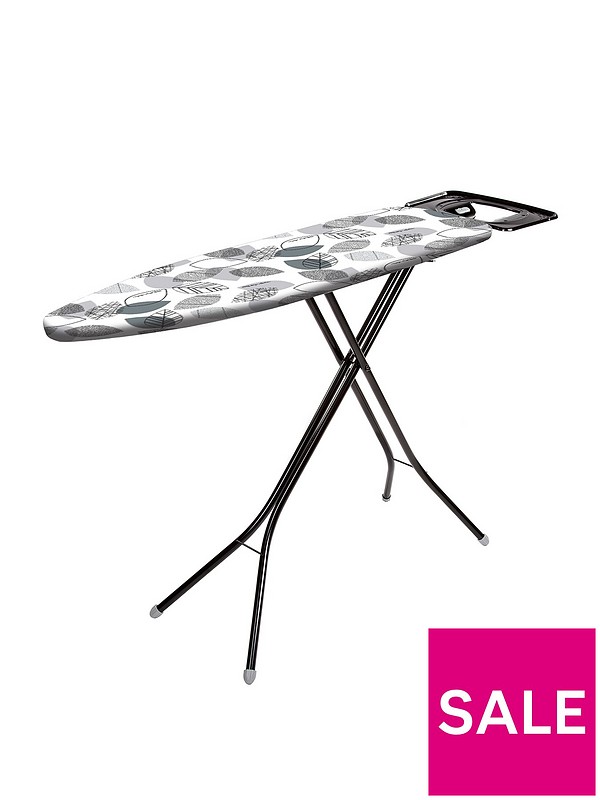 Minky Large Ironing Board with Steam Generator Block Rest Silver/Green 122 x 