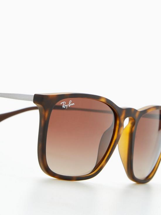 back image of ray-ban-chris-square-sunglasses-rubber-havana