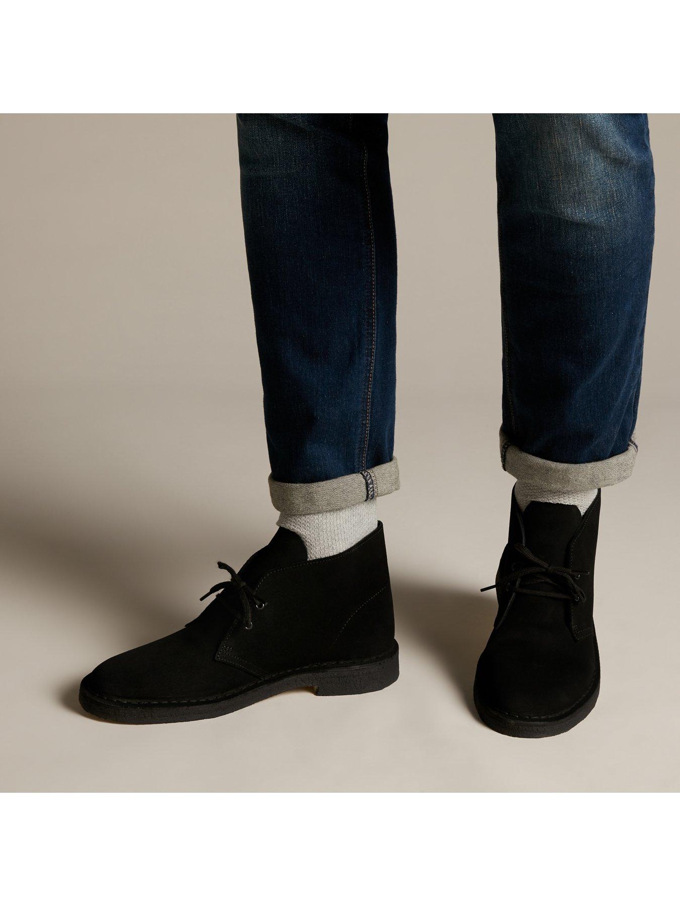 clarks original black suede desert shoes