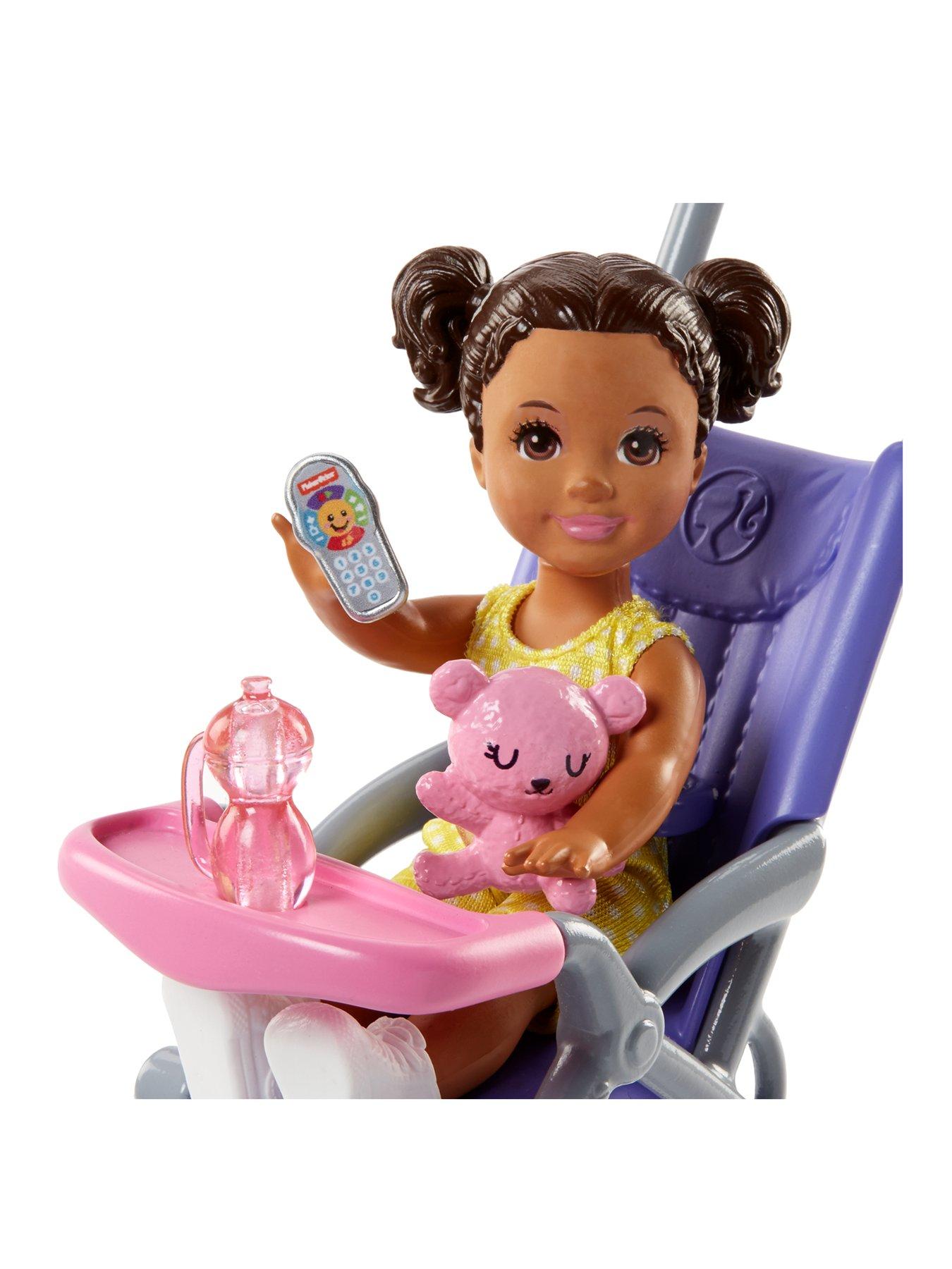 barbie skipper's babysitting stroller playset