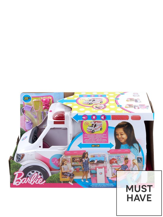 stillFront image of barbie-careers-care-clinic-vehicle-ambulance-with-lights-and-sounds