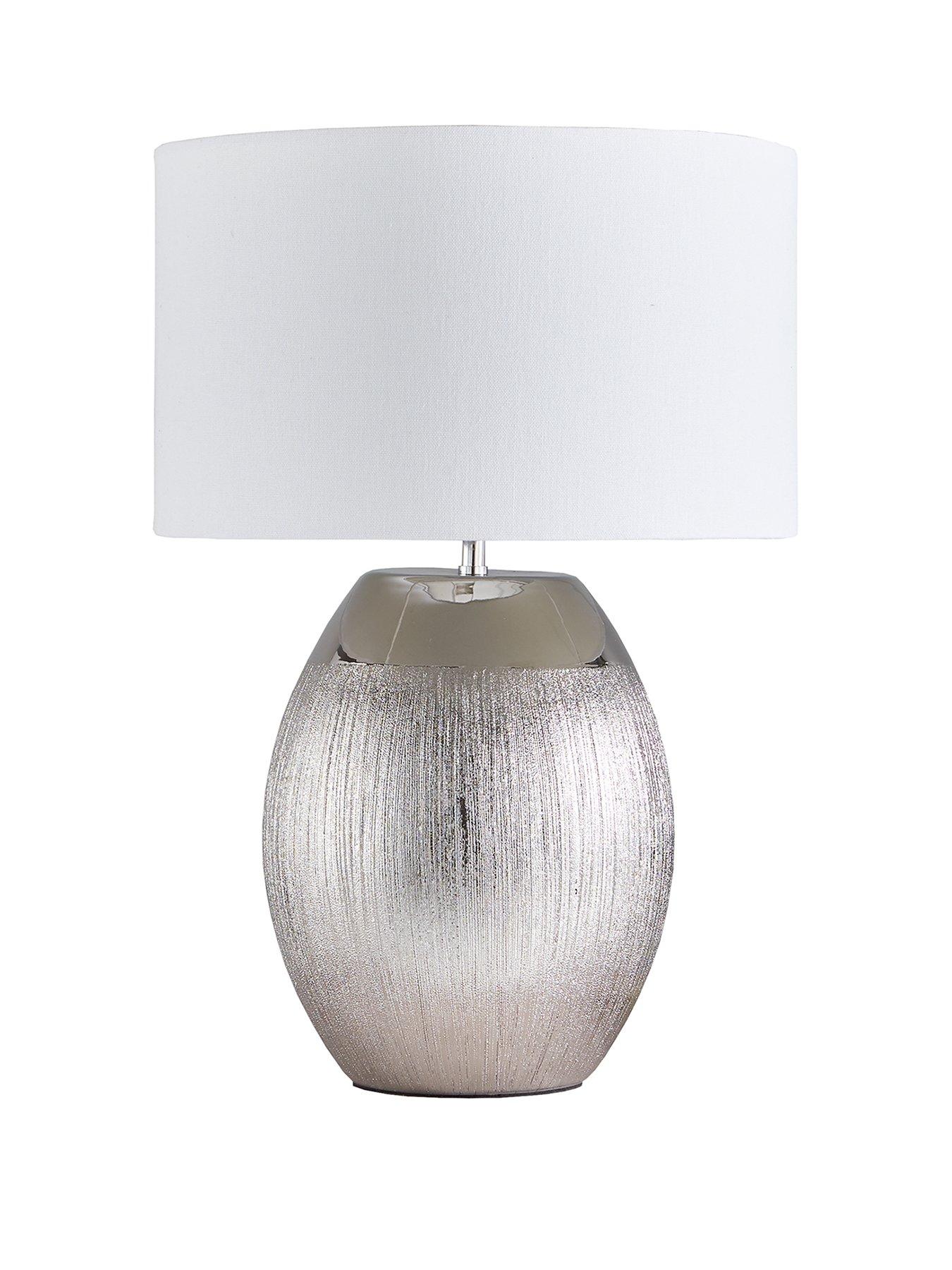 Silver Glitter Table Lamp