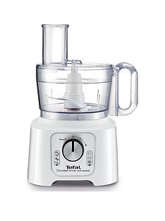 Tefal DO544140 DoubleForce 800W Compact Plus Multifunction Food Processor - White