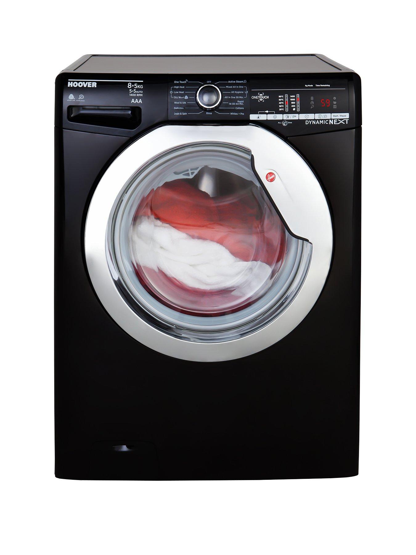 Hoover Dynamic Next Wdxoa485Acb 8Kg Wash, 5Kg Dry, 1400 Spin Washer Dryer With One Touch – Black/Chrome