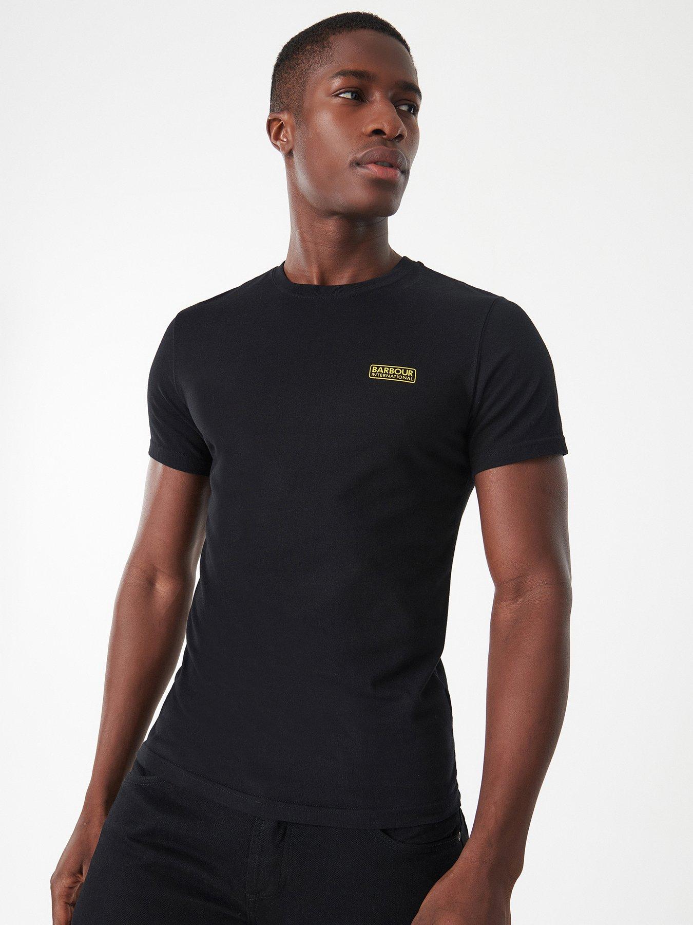 Small　Barbour　Fit　Slim　T　International　Black　Logo　Shirt