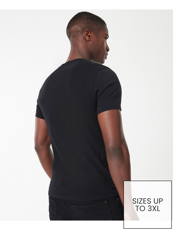 stillFront image of barbour-international-small-logo-slim-fit-t-shirt-black