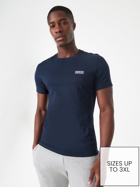 front image of barbour-international-small-logo-slim-fit-t-shirt-navy