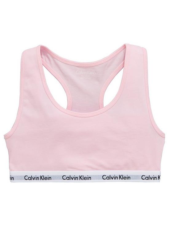Calvin Klein Girls 2 Pack Bralettes - Grey/Pink | very.co.uk