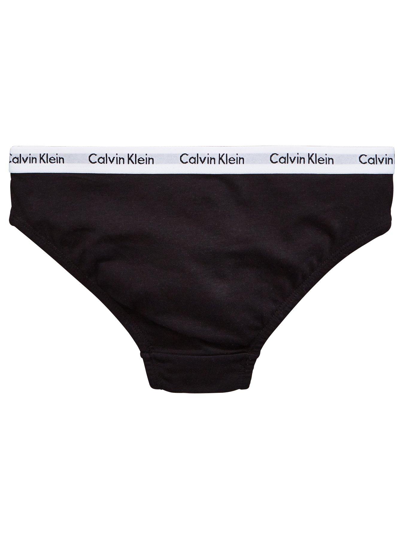 Image 3 of 4 of Calvin Klein Girls 2 Pack Bikini Briefs - White/Black